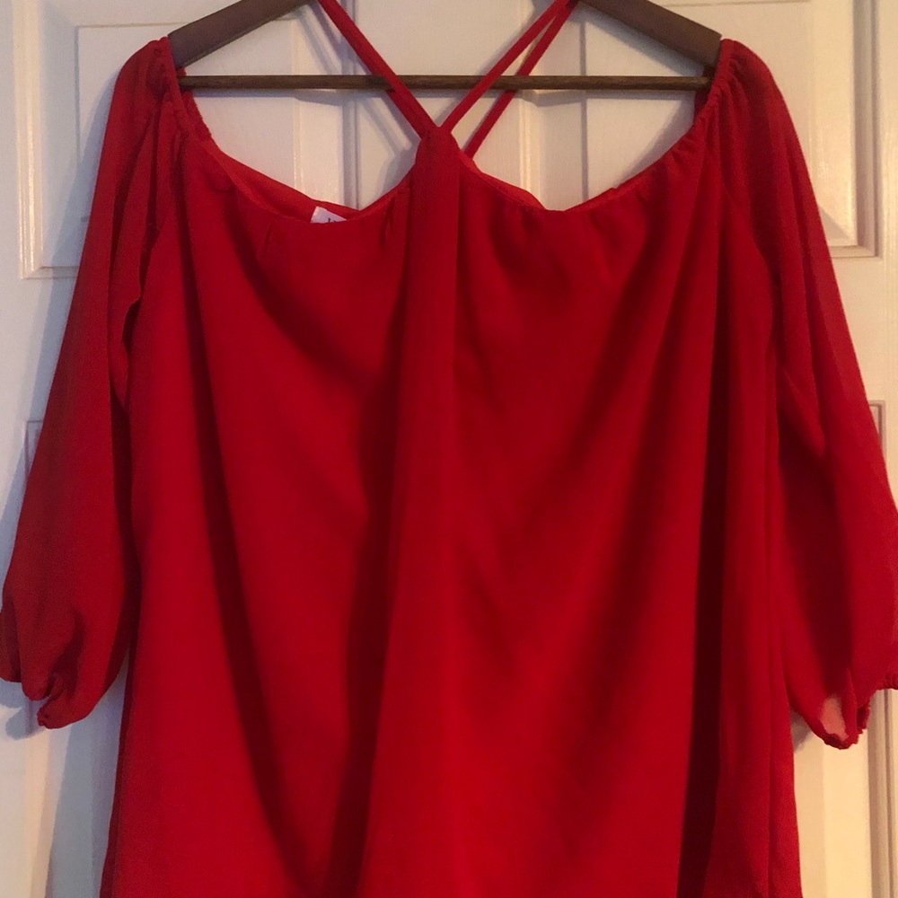 Fun flirty red top